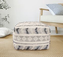 Diamond Wool Tufted Square Pouf