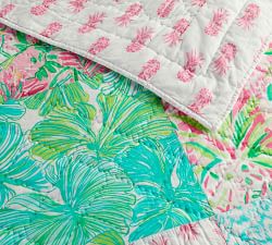Lilly Pulitzer Pineapple Party Patchwork Cotton Quilt &amp; Shams