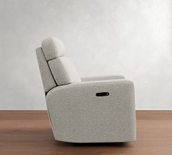 PB Comfort Modern Square Arm Deluxe Power Swivel Recliner