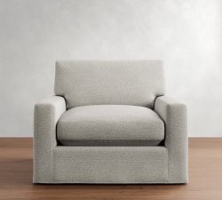 PB Comfort Modern Square Arm Slipcovered Chair and a Half