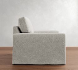 PB Comfort Modern Square Arm Slipcovered Chair and a Half