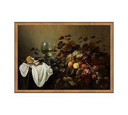 Open Box: Still Life With White Wine (31" X 22") - Gold Frame