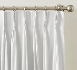 Belgian Flax Linen Triple Pinch Pleat Blackout Curtain 