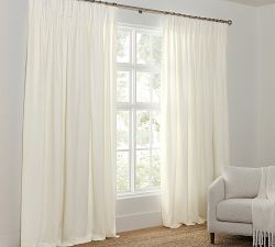 Belgian Flax Linen Triple Pinch Pleat Blackout Curtain 