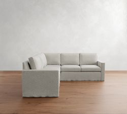 Cameron Modern Square Arm Slipcovered 3-Piece L-Shaped Sectional (99")