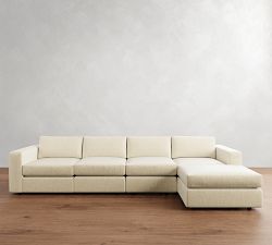 Carmel Square Arm Modular Chaise Sectional (113"&ndash;144")