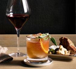 Etched Gold Rim Double Old Fashioned Glasses - Set of 4