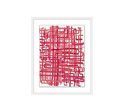 Red Network Framed Print