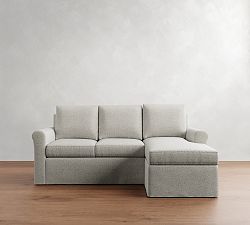 Cameron Modern Roll Arm Slipcovered Reversible Chaise Sectional (88")