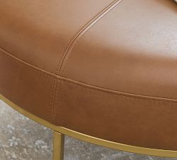 Millie Leather Round Ottoman