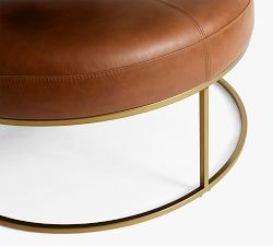 Millie Leather Round Ottoman