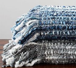 Olive Tweed Fringe Throw