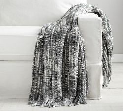 Olive Tweed Fringe Throw
