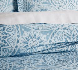 Riley Medallion Organic Percale Duvet Cover&amp; Shams