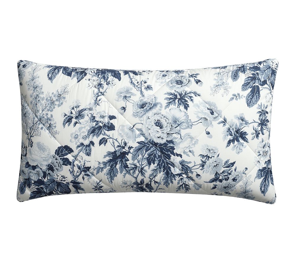 Garden Floral Percale Comforter Sham - Blue/White, King, Set of 2