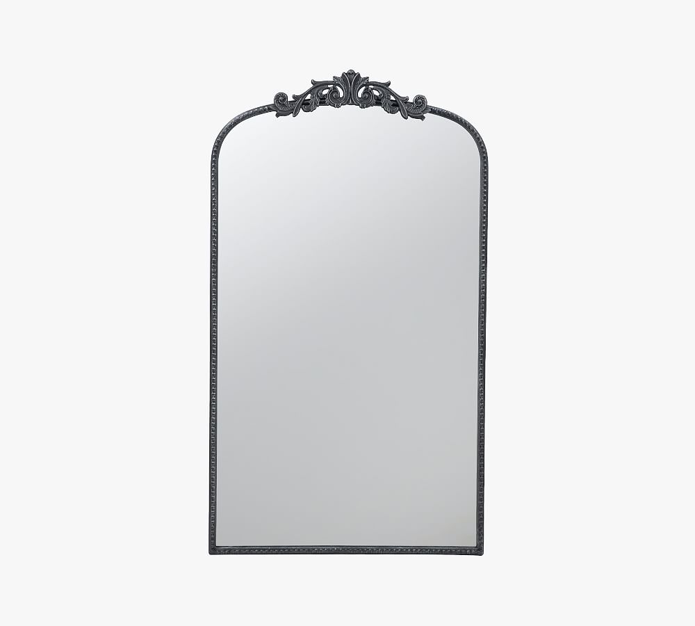 Fleur Tall Arch Mirror - Black, 24"W X 42"H