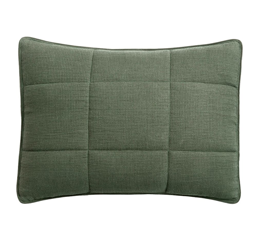 European Flax Linen Waffle Comforter Sham