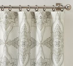 Open Box: Sonya Medallion Blackout Curtain, 50"W x 96"L - Neutral