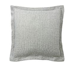 Open Box: European Flax Linen Waffle Shams, Euro, Set of 3 - Light Gray