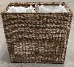 Open Box: Seagrass Handcrafted Divided Hamper - Gray Wash