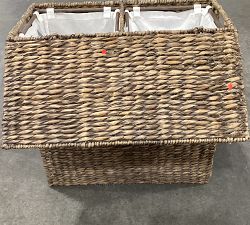Open Box: Seagrass Handcrafted Divided Hamper - Gray Wash