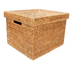 Open Box: Tava Handwoven Rattan Letter File Box With Lid - Natural