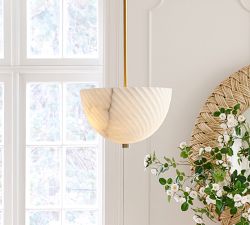 Amalia Alabaster Round Pendant (12")