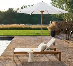 Malibu Teak &amp; Mesh Stackable Outdoor Chaise, Set of 2