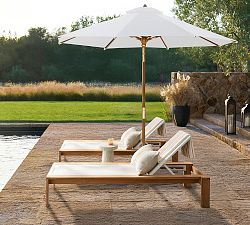 Malibu Teak &amp; Mesh Stackable Outdoor Chaise, Set of 2