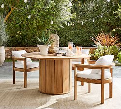 Malibu Teak Round Outdoor Grand Dining Table (56")