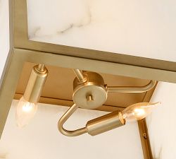 Manor Alabaster Square Outdoor Flush Mount (13")