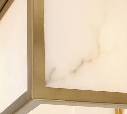 Manor Alabaster Square Outdoor Flush Mount (13")