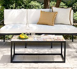 Porto Tile Rectangular Outdoor Coffee Table (40")