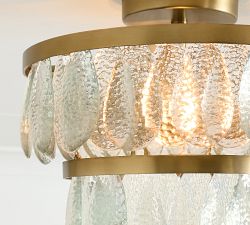 Solene Glass Round Flush Mount (14")