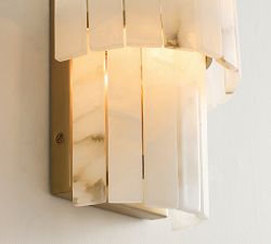 Windham Alabaster Demi Lune Sconce (11")