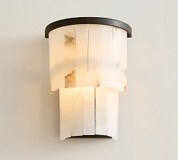 Windham Alabaster Demi Lune Sconce (11")