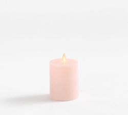 Premium Flickering Flameless Wax Pillar Candle - Salt Washed