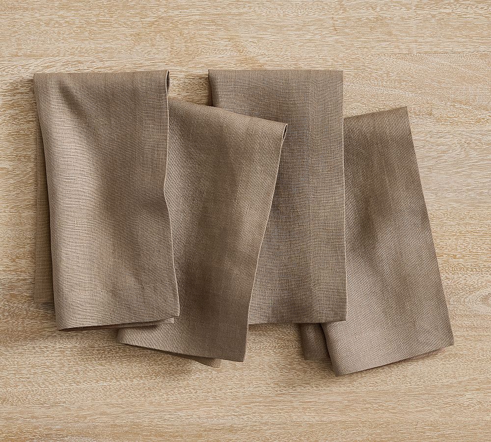 Mason Oversized Linen Napkins - Set of 4 - Set of 4 - Light Brown
