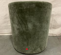 Open Box: Baldwin Upholstered Barrel Back Dining Armchair - Rustic Chenille Dark Moss