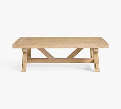 Open Box: Farmhouse Trestle Rectangular Coffee Table (54") - Pale Sand
