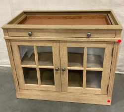 Open Box: Livingston Glass Door Cabinet without Top (35") - Seadrift