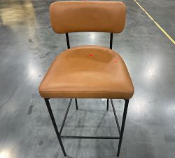 Open Box: Maison Leather Bar Height Stool (30") - Statesville Caramel, Antique Bronze Leg