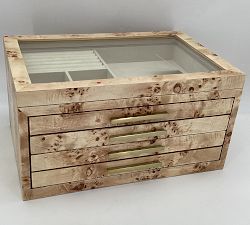 Open Box: Stella Jewelry Box, Large - Light Burlwood