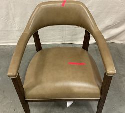 Open Box: Windom Leather Dining Chair - Legacy Taupe, Vintage Amber