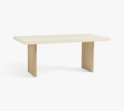 Cayman Concrete &amp; Eucalyptus Rectangular Outdoor Dining Table (73")