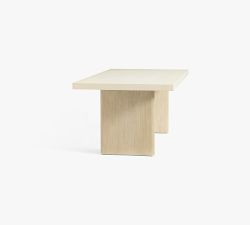 Cayman Concrete & Eucalyptus Rectangular Outdoor Dining Table - Thumbnail 5