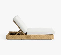 Kostas Wicker Outdoor Single Chaise with Wheels