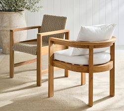 Malibu Teak Curved Outdoor Dining Armchair