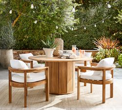 Malibu Teak Curved Outdoor Dining Armchair