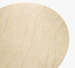Pomona Faux Travertine Round Outdoor Dining Table (52")